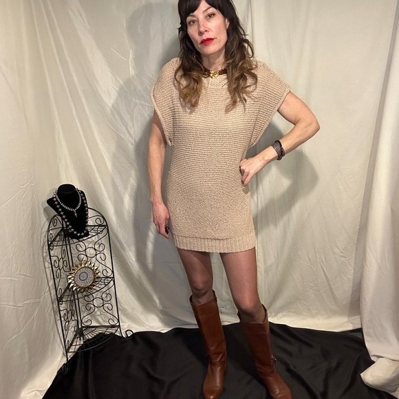 Classique Entier Boatneck Doleman Sleeve Oatmeal Sweater Size Small - Picture 2 of 9